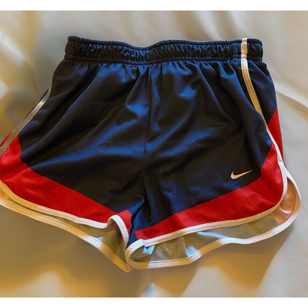 Nike Shorts Women's S Red White Blue Drawstring Dri-fit Running‎ Lined Brief